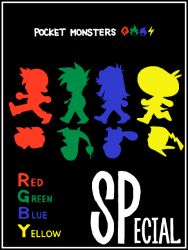 Rule 34 | 2boys, 2girls, black background, blue oak, bulbasaur, charmander, chibi, creatures (company), game freak, gen 1 pokemon, green (pokemon), multiple boys, multiple girls, nintendo, pikachu, pokemon, pokemon (creature), pokemon adventures, red (pokemon), shade, squirtle, starter pokemon trio, tegaki, walking, yellow (pokemon)