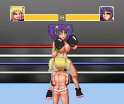 Rule 34 | 2girls, animated, animated gif, boxing, breasts, lowres, multiple girls, nettopainter, nintendo, original, parody, pixel art, punch-out!!, punching, super punch-out!!, topless