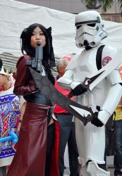 Rule 34 | archer (fate) (cosplay), asian, cosplay, fate/stay night, fate (series), gun, japanese (nationality), king of hearts, lowres, photo (medium), star wars, stormtrooper, sword, tohsaka rin, tohsaka rin (cosplay), weapon