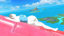Rule 34 | ass, bottomless, colored skin, nintendo, sleeping, super smash bros., third-party edit, white skin, wii fit, wii fit trainer, wii fit trainer (female)