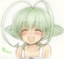 Rule 34 | 1girl, :d, antenna hair, ar tonelico, ar tonelico ii, bad id, bad pixiv id, closed eyes, frelia (ar tonelico), green hair, open mouth, smile, solo, utsugi (skydream)