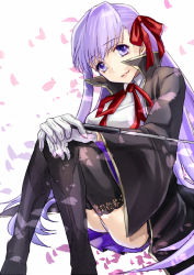 Rule 34 | 10s, 1girl, bb (fate), bb (fate), bb (fate/extra), fate/extra, fate/extra ccc, fate (series), hair ribbon, homutatu, long hair, purple eyes, purple hair, ribbon, riding crop, solo, switch, thighhighs