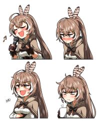 Rule 34 | 1girl, absurdres, ahoge, bow, bowtie, brown bow, brown bowtie, brown capelet, brown eyes, brown hair, cape, capelet, coffee mug, commentary, cup, ddolbang, double-parted bangs, english commentary, expressions, feather hair ornament, feathers, gloves, green cape, hair between eyes, hair ornament, hairclip, highres, holding, holding microphone, hololive, hololive english, hood, hooded capelet, microphone, mug, multicolored hair, multiple views, music, nanashi mumei, nanashi mumei (1st costume), partially fingerless gloves, ponytail, shirt, simple background, singing, smug, streaked hair, underbust, virtual youtuber, white background, white shirt
