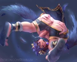 Rule 34 | 1boy, angel, anus, ass, black hair, black wings, blush, boxer briefs, bracelet, clothes pull, dark pit, erection, feet, from above, jewelry, kid icarus, kid icarus uprising, male focus, male underwear, medium penis, navel, nintendo, open mouth, pants, pants pull, penis, precum, presenting, presenting anus, red eyes, reddverse, sandals, simple background, spread anus, spread ass, testicles, toned, uncensored, underwear, upside-down, wings
