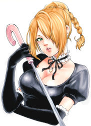 Rule 34 | 1girl, artist request, beelzebub (manga), blonde hair, breasts, choker, green eyes, hilda (beelzebub), solo, sword, tagme, weapon