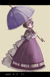 Rule 34 | 1girl, adapted costume, alternate costume, animal ears, capelet, dowsing rod, dress, full body, gem, grey dress, grey hair, highres, jewelry, layered dress, letterboxed, mouse ears, namauni, nazrin, necktie, parasol, pendant, red eyes, see-through, smile, solo, touhou, umbrella, white dress