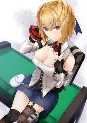 Rule 34 | 10s, 1girl, blonde hair, breasts, claire victorious, cleavage, god eater, god eater 3, highres, large breasts, red eyes, tagme