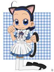 Rule 34 | absurdres, animal ears, blue hair, cat ears, cat tail, child, hatomugisan, highres, ojamajo doremi, senoo aiko, tail