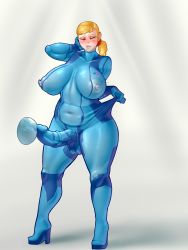 Rule 34 | 1futa, absurdres, blonde hair, blush, bodysuit, bodysuit condom, boots, breasts, breasts apart, bulge, closed eyes, clothes, condom, covered erect nipples, covered navel, cum, ejaculation, ejaculation under clothes, erection, erection under clothes, futanari, handsfree ejaculation, high heel boots, high heels, highres, huge breasts, impossible clothes, large breasts, large penis, lip biting, lips, long hair, metroid, mole, navel, nintendo, nipples, penis, plump, ponytail, puffy nipples, samus aran, see-through, skin tight, solo, standing, stretching, testicles, thick thighs, thighs, uncensored, undersized clothes, upright-infinity, used condom, veins, veiny penis, wide hips, zero suit