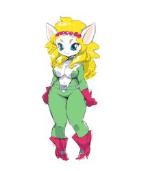 Rule 34 | bat (animal), blonde hair, blue eyes, boots, character request, copyright request, furry, long hair, smile, woory