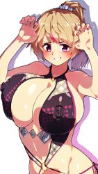 Rule 34 | 1girl, breasts, dead or alive, highres, large breasts, simple background, smile, solo, yukino (doa)