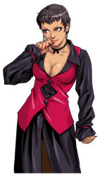 Rule 34 | breasts, cleavage, earrings, jewelry, large breasts, lowres, nail polish, short hair, the king of fighters, vice (kof)