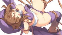 Rule 34 | 1girl, brown hair, evenicle, game cg, nipples, rope, uncensored