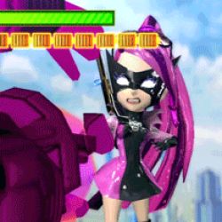 Rule 34 | animated, animated gif, glasses, gloves, lowres, makeup, mask, pink hair, ponytail, sunglasses, the wonderful 101, wonder pink