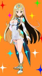 1girl absurdres blonde_hair breasts detesu full_body highres large_breasts mythra_(xenoblade) solo xenoblade_chronicles_(series) xenoblade_chronicles_2 yellow_eyes