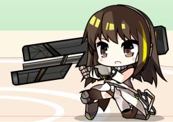 Rule 34 | 1girl, assault rifle, brown hair, chibi, commentary, girls&#039; frontline, gun, holding, holding weapon, m4 carbine, m4a1 (girls&#039; frontline), m4a1 (mod3) (girls&#039; frontline), mod3 (girls&#039; frontline), multicolored hair, rifle, self-upload, solo, streaked hair, weapon, yun (yunguy1)