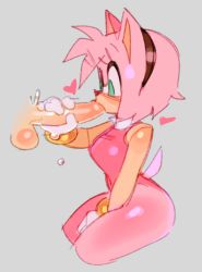 Rule 34 | 1girl, amy rose, fellatio, furry, furry female, furry with non-furry, interspecies, large penis, oral, penis, wamudraws