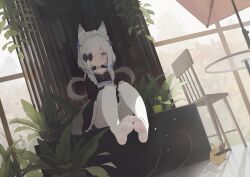 Rule 34 | 1girl, :&lt;, absurdres, alternate costume, animal ear fluff, animal ears, artist name, azur lane, black bow, black dress, blue bow, blue eyes, bow, chair, chinese commentary, closed mouth, commentary request, dress, drink, drinking straw, enmaided, feet, foot focus, fox ears, fox girl, fox tail, full body, glass, hair bow, hair over one eye, highres, kasumi (azur lane), kasumi 1118, light blush, light particles, low twintails, maid, maid headdress, manjuu (azur lane), obi, obijime, outdoors, pantyhose, petticoat, sash, soles, solo, swept bangs, table, tail, toes, twintails, umbrella, wa maid, white pantyhose