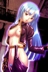 Rule 34 | 1girl, blue hair, breasts, itou nobuhiro, kula diamond, long hair, nipples, nude, snk, solo, the king of fighters