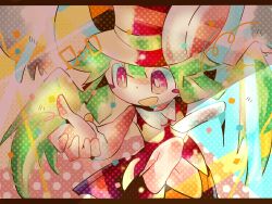 Rule 34 | 1girl, animal ears, blush stickers, green hair, hat, highres, leotard, mad rat dead, mouse (animal), mouse ears, mouse girl, mouse tail, nippon ichi, rat god, red eyes, tail, top hat, wings, wrist cuffs