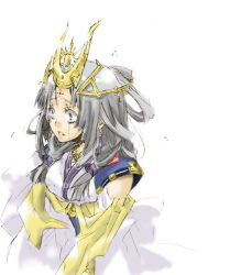 Rule 34 | 1girl, arshtat falenas, blue eyes, breasts, crown, crying, crying with eyes open, dress, gensou suikoden, gensou suikoden v, hat, logicon, lowres, medium breasts, silver hair, solo, tears