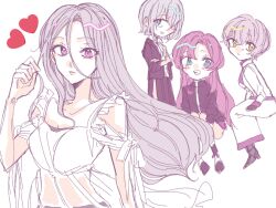 Rule 34 | 4girls, fuuto tantei, highres, kamen rider, long hair, multiple girls, purple eyes, purple hair, tokime (fuuto tantei)