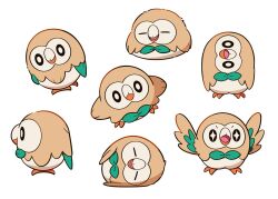 Rule 34 | + +, animal focus, bird, black eyes, bright pupils, chueog, closed eyes, creatures (company), game freak, gen 7 pokemon, head tilt, highres, looking at viewer, lying, multiple views, nintendo, no humans, on side, open mouth, pokemon, pokemon (creature), rowlet, sleeping, tongue, white background, white pupils