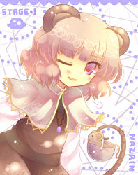 Rule 34 | 1girl, 23, 23 (candy chapus), animal ears, basket, female focus, grey hair, jewelry, mouse (animal), mouse ears, mouse tail, nazrin, pendant, red eyes, short hair, solo, tail, touhou