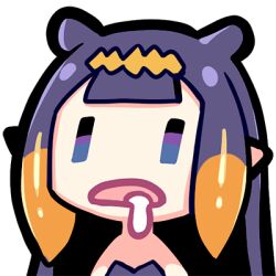 Rule 34 | 1girl, blunt bangs, chibi, hololive, hololive english, long hair, lowres, multicolored hair, ninomae ina&#039;nis, ninomae ina&#039;nis (1st costume), ninomae ina&#039;nis (artist), official art, open mouth, orange hair, pointy ears, portrait, purple hair, saliva, sidelocks, simple background, solo, tentacle hair, transparent background, two-tone hair, virtual youtuber, | |