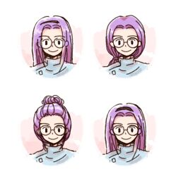 Rule 34 | 1girl, digimon, female focus, glasses, highres, inoue miyako, long hair, pink hair, solo