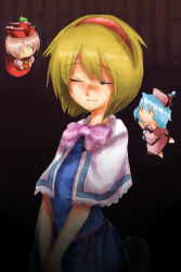 Rule 34 | 1girl, alice margatroid, alice margatroid (cosplay), blonde hair, capelet, character doll, cosplay, face, female focus, harusame (unmei no ikasumi), layla prismriver, lunasa prismriver, lyrica prismriver, merlin prismriver, solo, tears, touhou