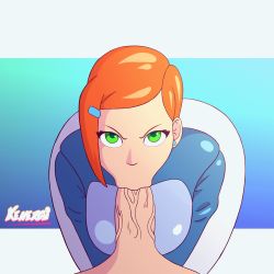 Rule 34 | :&gt;=, angry, animated, animated gif, ben 10, fellatio, gwen tennyson, highres, kenergi, looking at viewer, oral, penis, veins, veiny penis