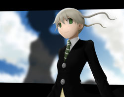 Rule 34 | 00s, bad id, bad pixiv id, blonde hair, green eyes, letterboxed, maka albarn, necktie, siraha, solo, soul eater, twintails