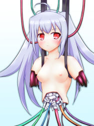 Rule 34 | 1girl, :&lt;, ahoge, android, android (elona), blush, breasts, cameron phillips, damaged, detached sleeves, highres, isla (plastic memories), long hair, mechanical parts, nipples, nude, parody, plastic memories, red eyes, robot, small breasts, solo, takahiiro, terminator: the sarah connor chronicles, terminator (series), the terminator, very long hair, white background