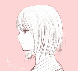Rule 34 | 1girl, character request, majisuka gakuen, monochrome, profile, short hair, simple background, solo, sui (camellia), upper body