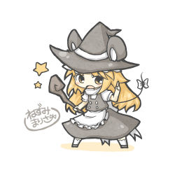 Rule 34 | 1girl, :d, animal ears, apron, bad id, bad pixiv id, blonde hair, bow, chibi, dress, hat, index finger raised, kemonomimi mode, kirisame marisa, long hair, mini person, minigirl, mouse ears, mouse marisa (yuasan), mouse tail, open mouth, pointing, sketch, smile, solo, staff, star (symbol), tail, tail bow, tail ornament, touhou, turtleneck, waist apron, witch hat, yellow eyes, yuasan