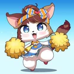 Rule 34 | artist request, blue eyes, brown hair, cat, cat busters, cheerleader, chia (cat busters), furry, open mouth, short hair