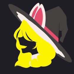 Rule 34 | 1girl, black hat, blonde hair, bow, from side, hat, hat bow, hat ribbon, highres, kirisame marisa, maskin mei, minimalism, open mouth, pink bow, pink ribbon, red bow, ribbon, solo, touhou, unfinished dream of all living ghost, witch hat