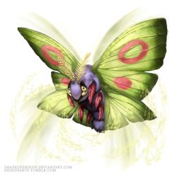 Rule 34 | antennae, bug, commentary request, creature, creatures (company), dustox, flying, full body, game freak, gen 3 pokemon, bug, looking at viewer, moth, nintendo, no humans, pokemon, pokemon (creature), pokemon move, powder, realistic, shadeofshinon, silver wind (pokemon), solo, transparent background, watermark, web address, yellow eyes
