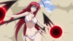 Rule 34 | animated, animated gif, attack, bikini, high school dxd, lowres, red hair, rias gremory, sky, swimsuit, white bikini, wings