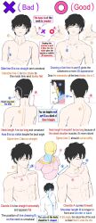 Rule 34 | 1boy, black hair, commentary, english commentary, english text, guide, highres, how to, male focus, multiple views, original, short hair, simple background, white background, yoshimura takuya