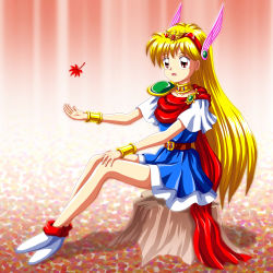Rule 34 | 1990s (style), akazukin chacha, blonde hair, highres, magical princess, maple, maple (maplehy), retro artstyle, sitting, tagme