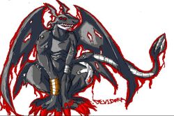 Rule 34 | devidramon, digimon, digimon (creature), dragon, no humans, red eyes, solo, tail