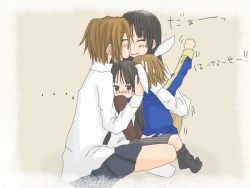 Rule 34 | 4girls, akiyama mio, blush, family, hug, if they mated, k-on!, long hair, mother and daughter, multiple girls, short hair, tainaka ritsu, yuri