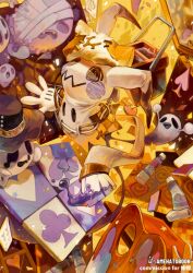 amehatobook artist_name bandages beads black_hat bracelet commentary commission creatures_(company) game_freak gen_7_pokemon hat jewelry mimikyu nintendo no_humans pokemon pokemon_(creature) solo watermark