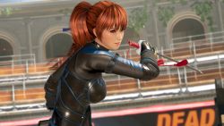 Rule 34 | 1girl, 3d, absurdres, bodysuit, breasts, dead or alive, dead or alive 6, high ponytail, highres, kasumi (doa), katana, ninja, official art, ponytail, red hair, solo, sword, weapon