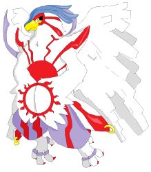 Rule 34 | 1girl, chronomon, chronomon holy mode, claws, digimon, feathers, female focus, highres, simple background, solo, white background, wings