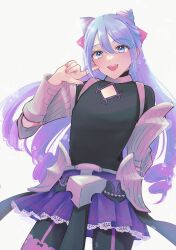 Rule 34 | 1boy, :d, absurdres, armor, blue eyes, blue hair, chizoku sawa, drill hair, fire emblem, fire emblem engage, hand on own face, highres, long hair, looking at viewer, nintendo, open mouth, pantyhose, rosado (fire emblem), shirt, skirt, smile, solo, trap, very long hair, white background