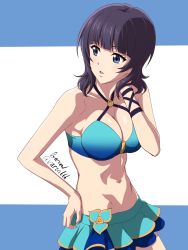 1girl asaka_karin bikini blue_eyes breasts cleavage highres large_breasts love_live! love_live!_nijigasaki_high_school_idol_club navel swimsuit varon