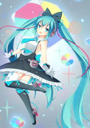 Rule 34 | 1girl, :d, absurdly long hair, absurdres, black bow, black footwear, blue eyes, blue hair, blue necktie, blue ribbon, boots, bow, breasts, dress, full body, gloves, hair bow, hair ornament, hatsune miku, high heel boots, high heels, highres, jyt, knee boots, leg up, long hair, looking at viewer, magical mirai (vocaloid), magical mirai miku, magical mirai miku (2016), medium breasts, necktie, open mouth, ribbon, short necktie, sideboob, smile, solo, thighhighs, twintails, very long hair, vocaloid, white gloves, white thighhighs
